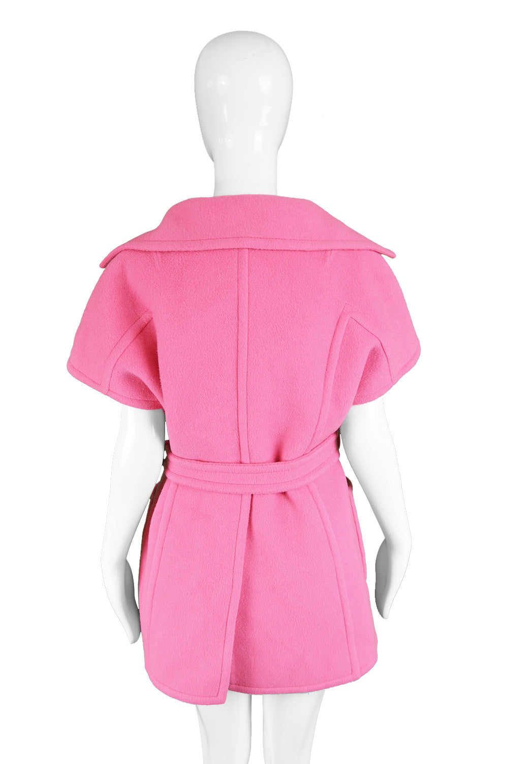Pink Wool Minimalist Coat, 1960s