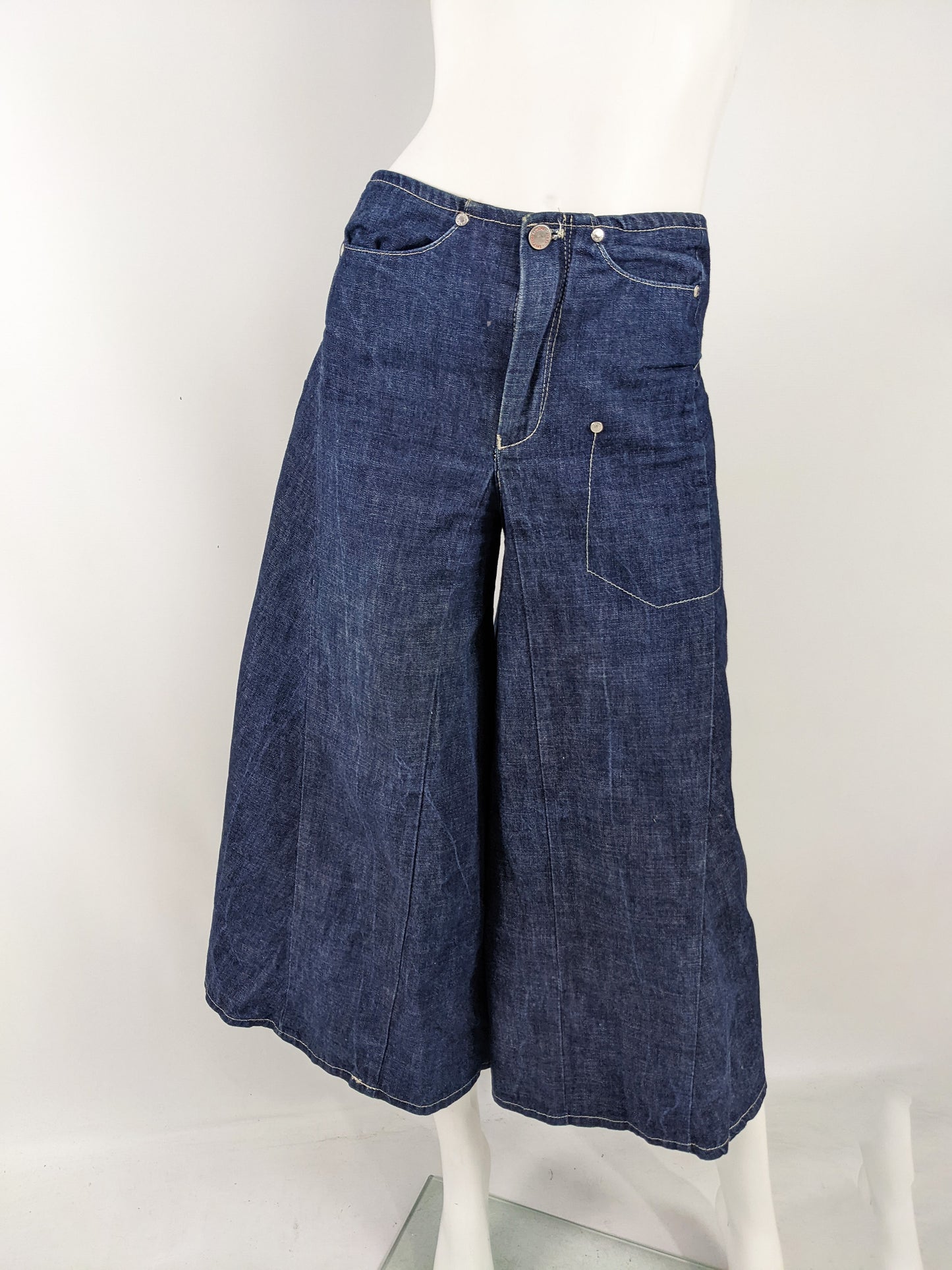 Womens Vintage Denim Culotte Jeans, 1990s