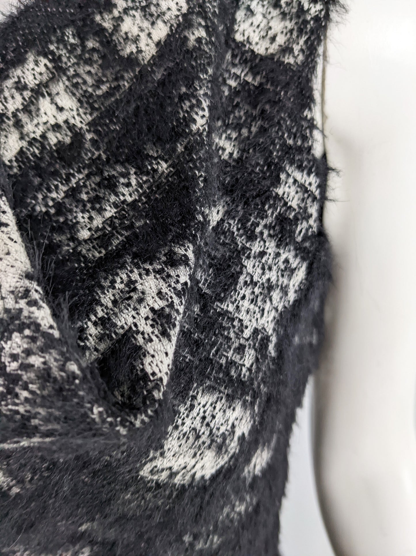 Plein Sud Vintage Black & White Checked Structural Party Dress, 1990s