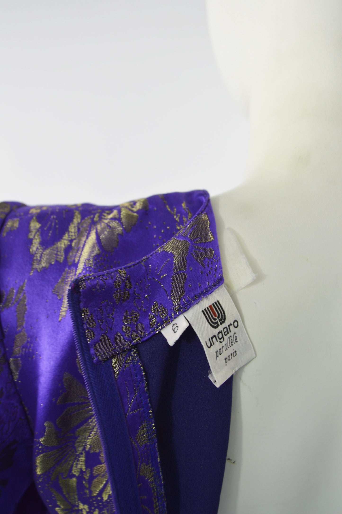 Preowned Blue & Gold Vintage Silk Party Dress, 1980s