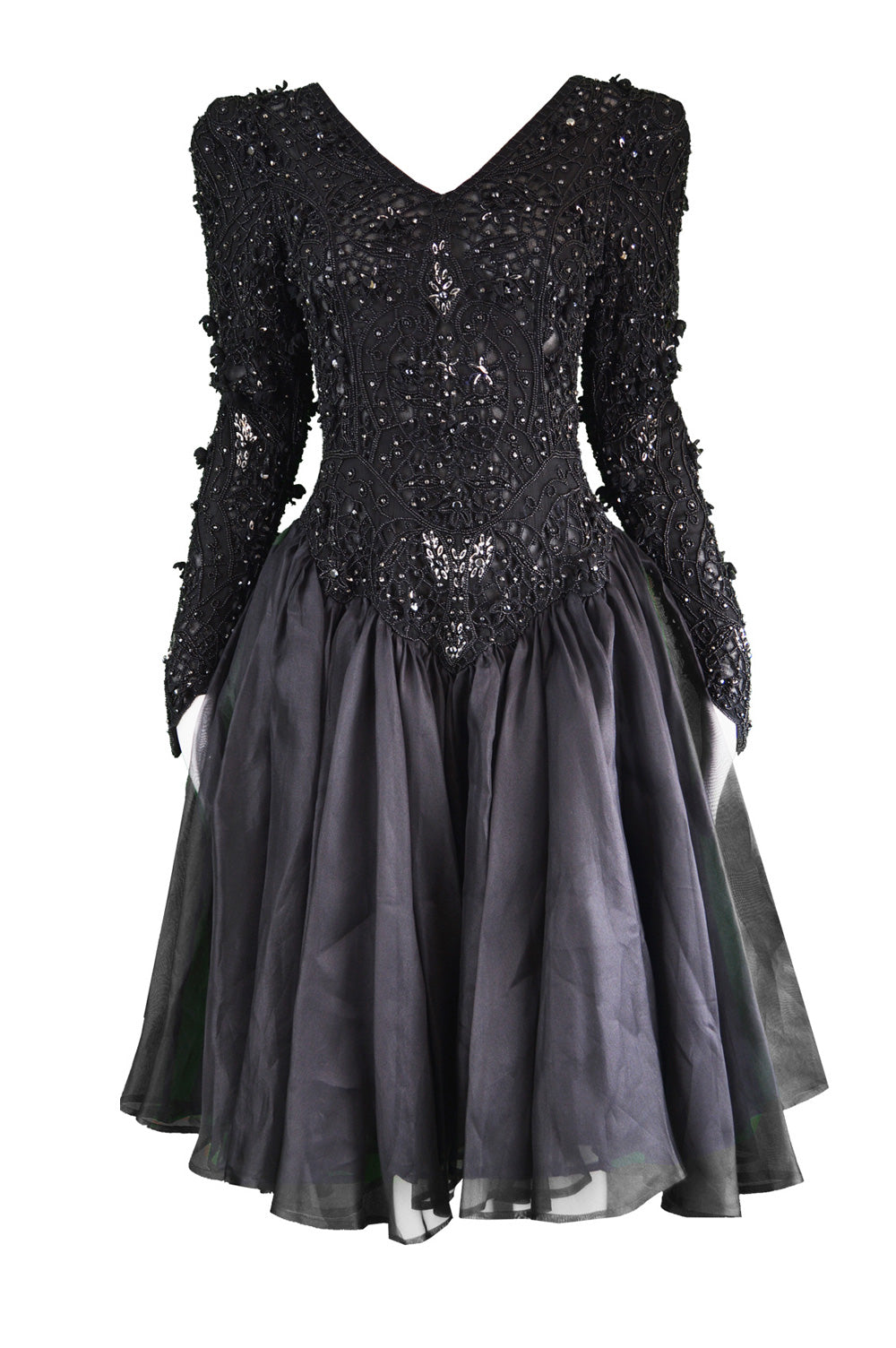 Vintage Haute Couture Beaded Party Dress, 1980s