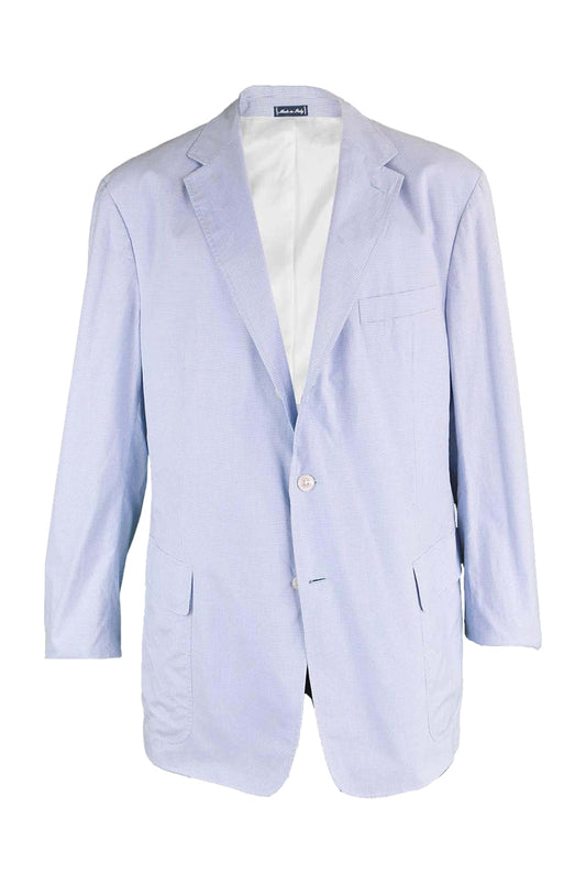 Vintage Ralph Lauren Blue & White Cotton Summer Blazer, 1990s