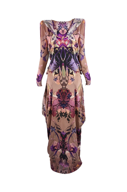Preowned Kaleidoscope Print Maxi Silk Dress, Pre Fall 2010