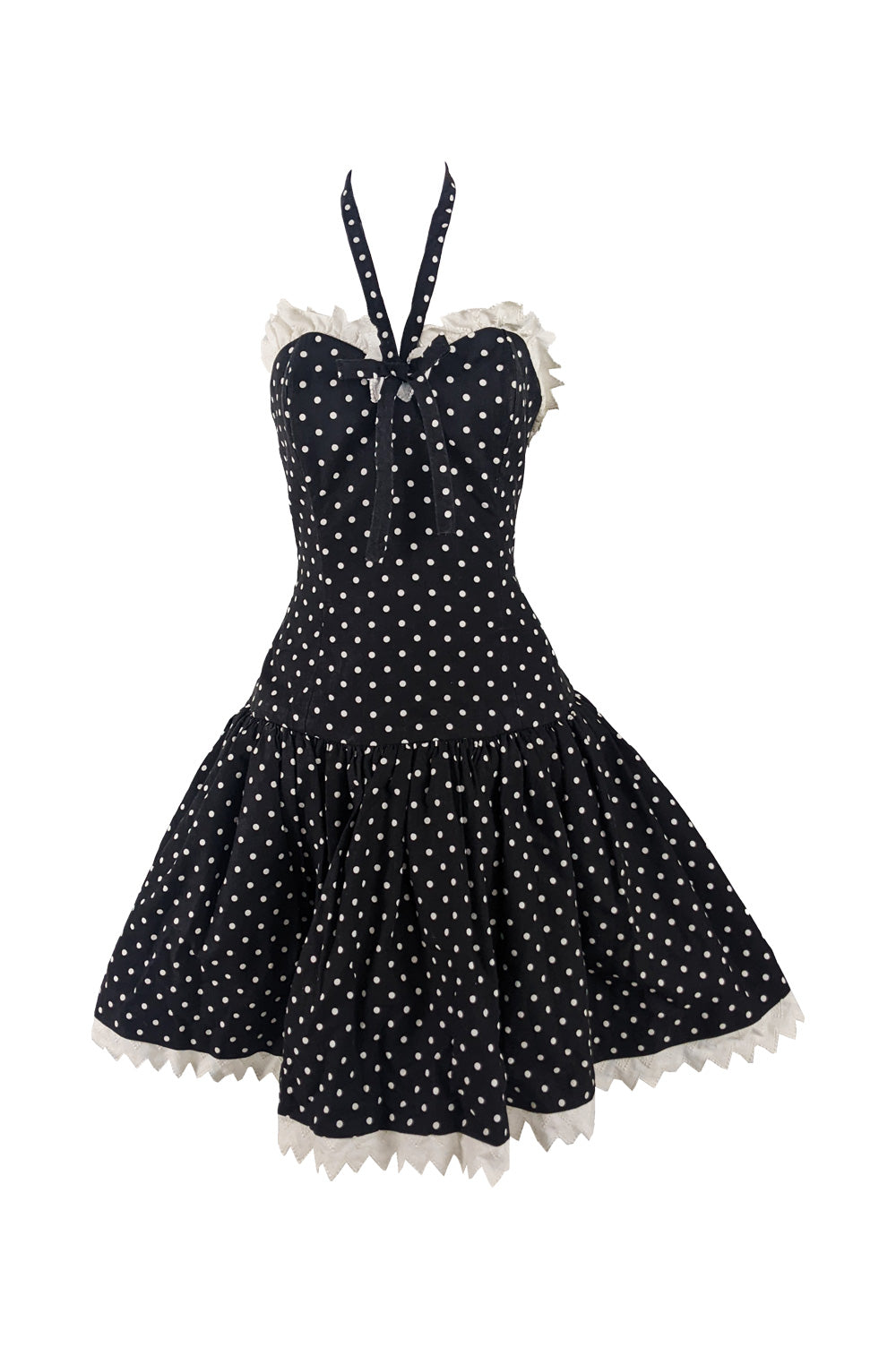 Victor Costa Vintage Halterneck Polka Dot Party Dress, 1980s Zeus Vintage Victor Costa Vintage Halterneck Polka Dot Party Dress, 1980s Zeus Vintage