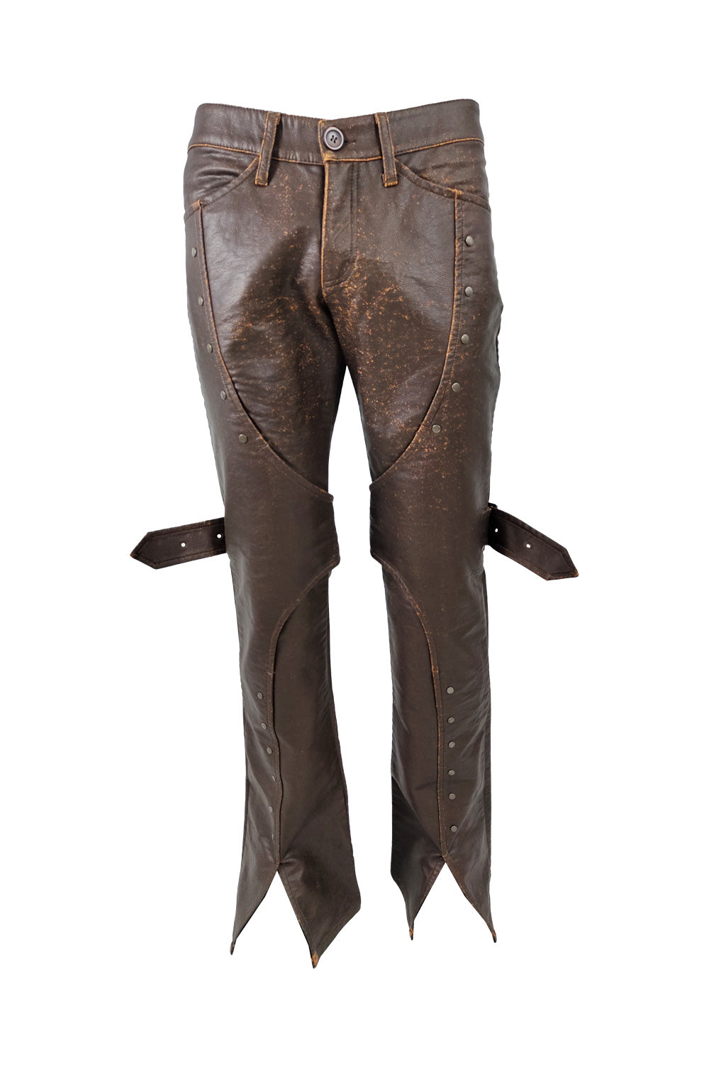 Andrew Mackenzie Vintage Mens Studded Faux Leather Trousers