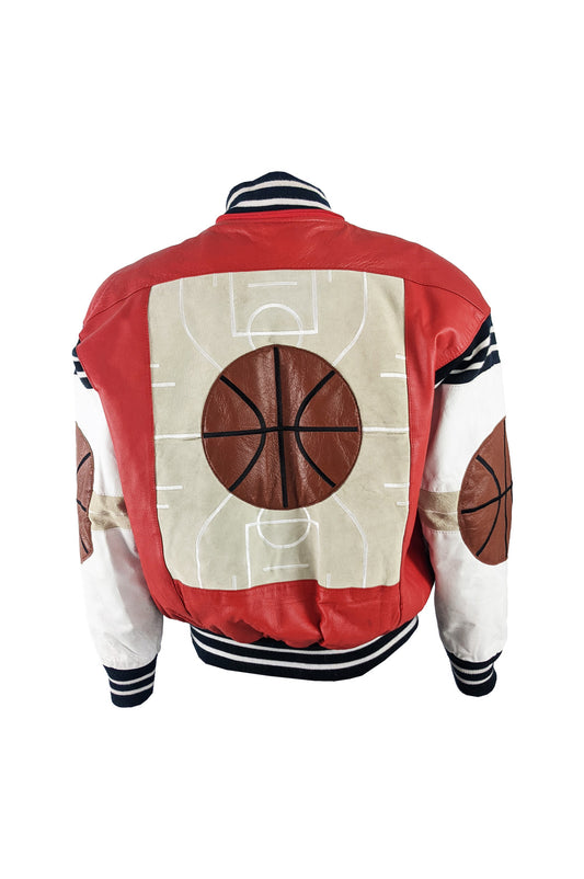 Michael Hoban Vintage Mens Basketball Leather Jacket, 1980s