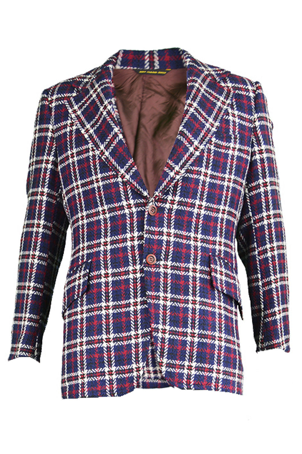 Preowned Blue, White & Red Vintage Checked Jacket, 1960s