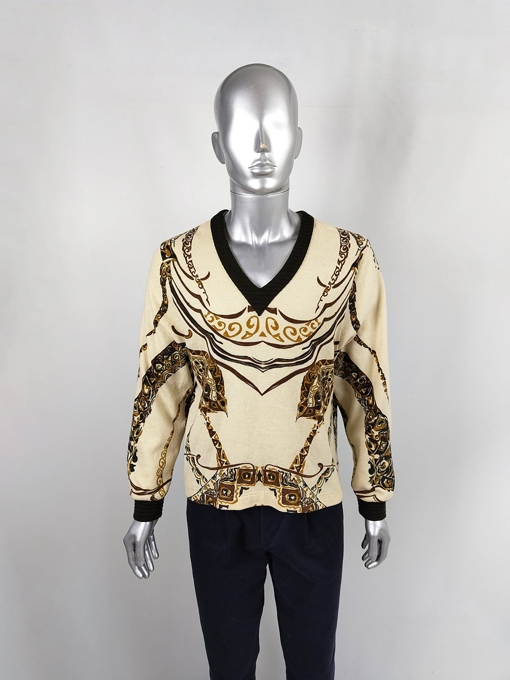 Pierre Cardin Rare Vintage Men's V Neck Sweater, 1970s