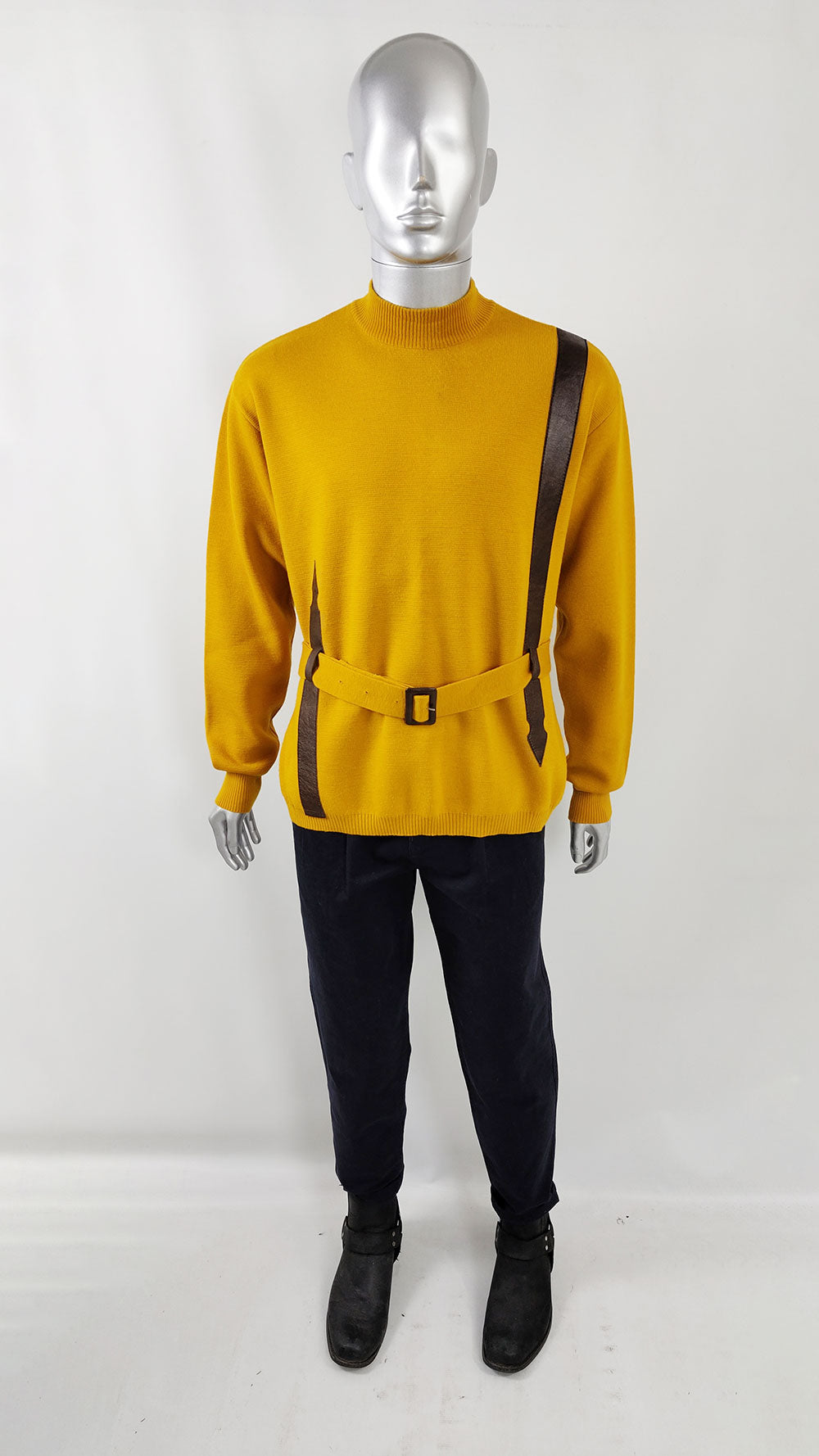 Unique vintage jumper with a futuristic, space-age look. Made by Harrods for their menswear label, "Man's Shop."