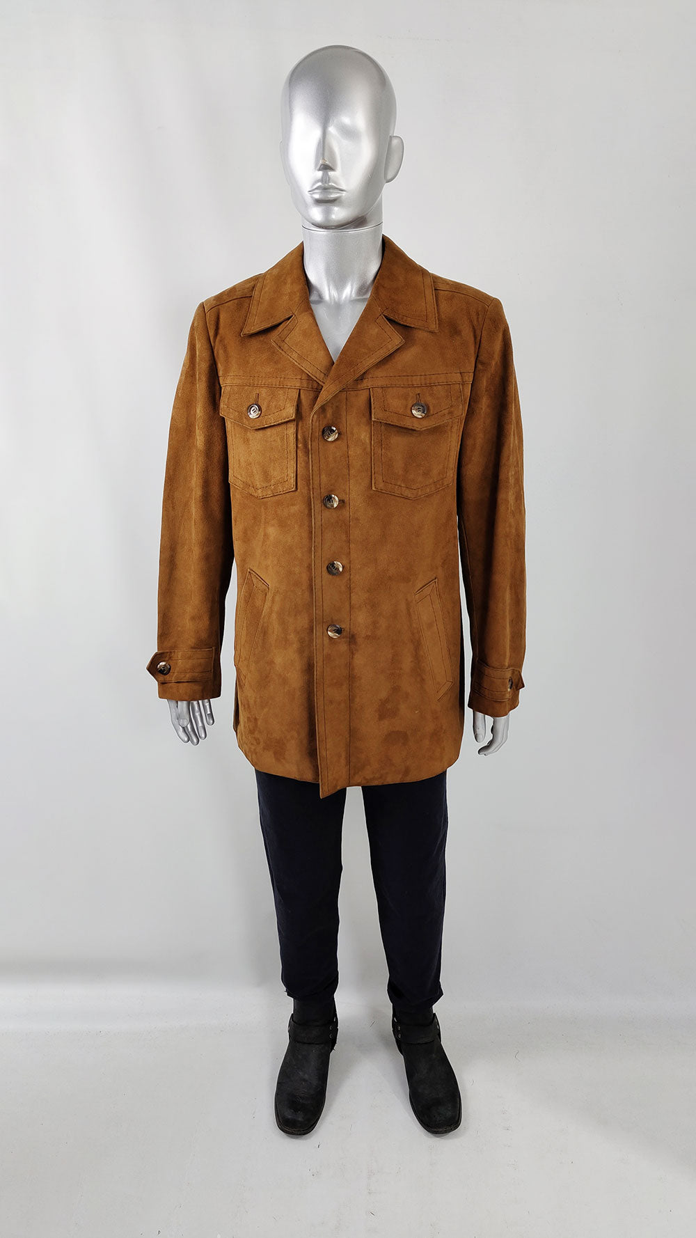 Vintage Mens Brown Suede Jacket, 1960s