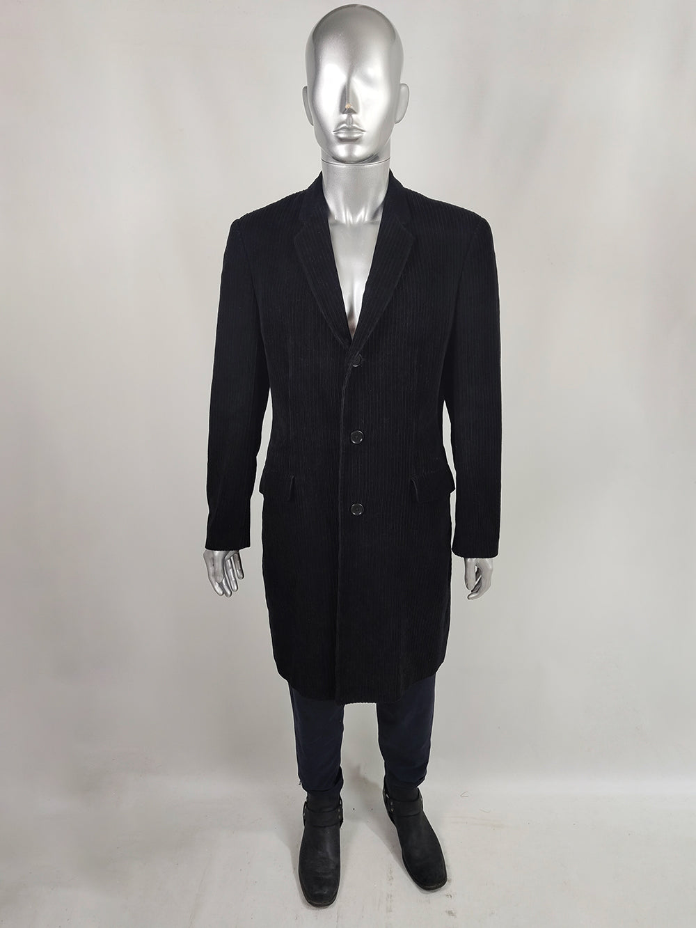 Joseph Vintage Men's Black Corduroy Coat, 1990s
