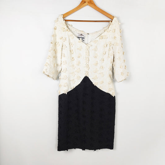 Monteverde Couture Vintage Women's 3D Butterfly Italian Linen Dress