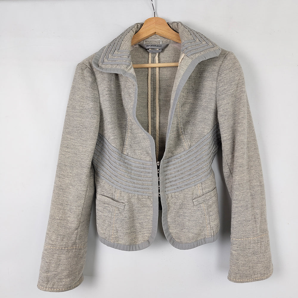 Sportmax by Max Mara Vintage Grey Marl Virgin Wool Women's Jacket