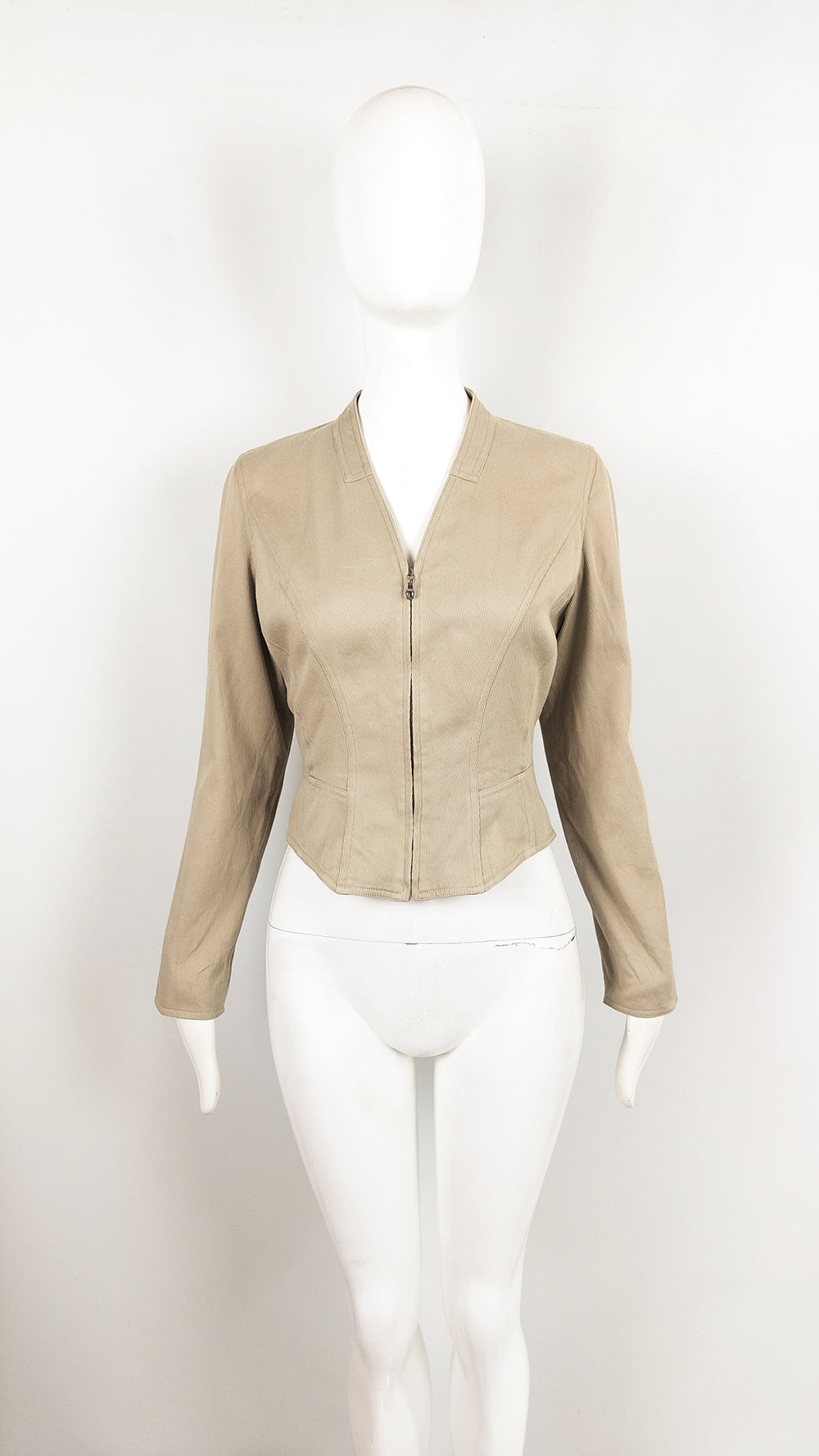 Thierry Mugler Vintage Womens Panelled Corset Back Hourglass Jacket, 1990s