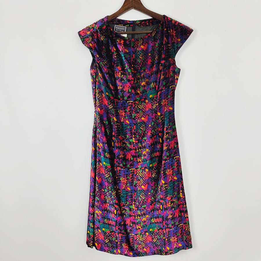 Versace Versus Vintage Abstract Kaleidoscopic Velvet Dress, 1990s
