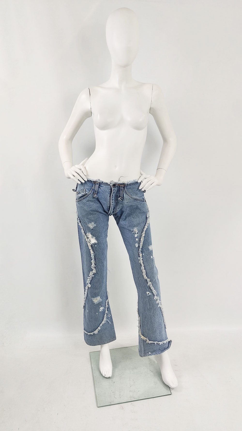 Andrew Mackenzie Vintage y2k Low Waist Distressed Jeans, 2000s