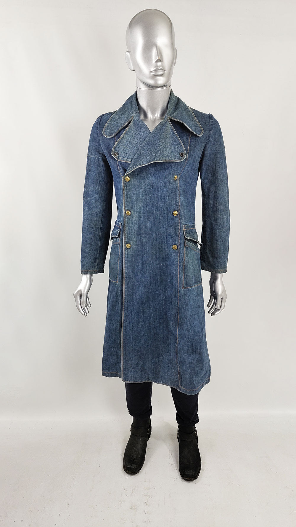 Trench coat Uterque Blue size M International in Denim - Jeans - 20657791