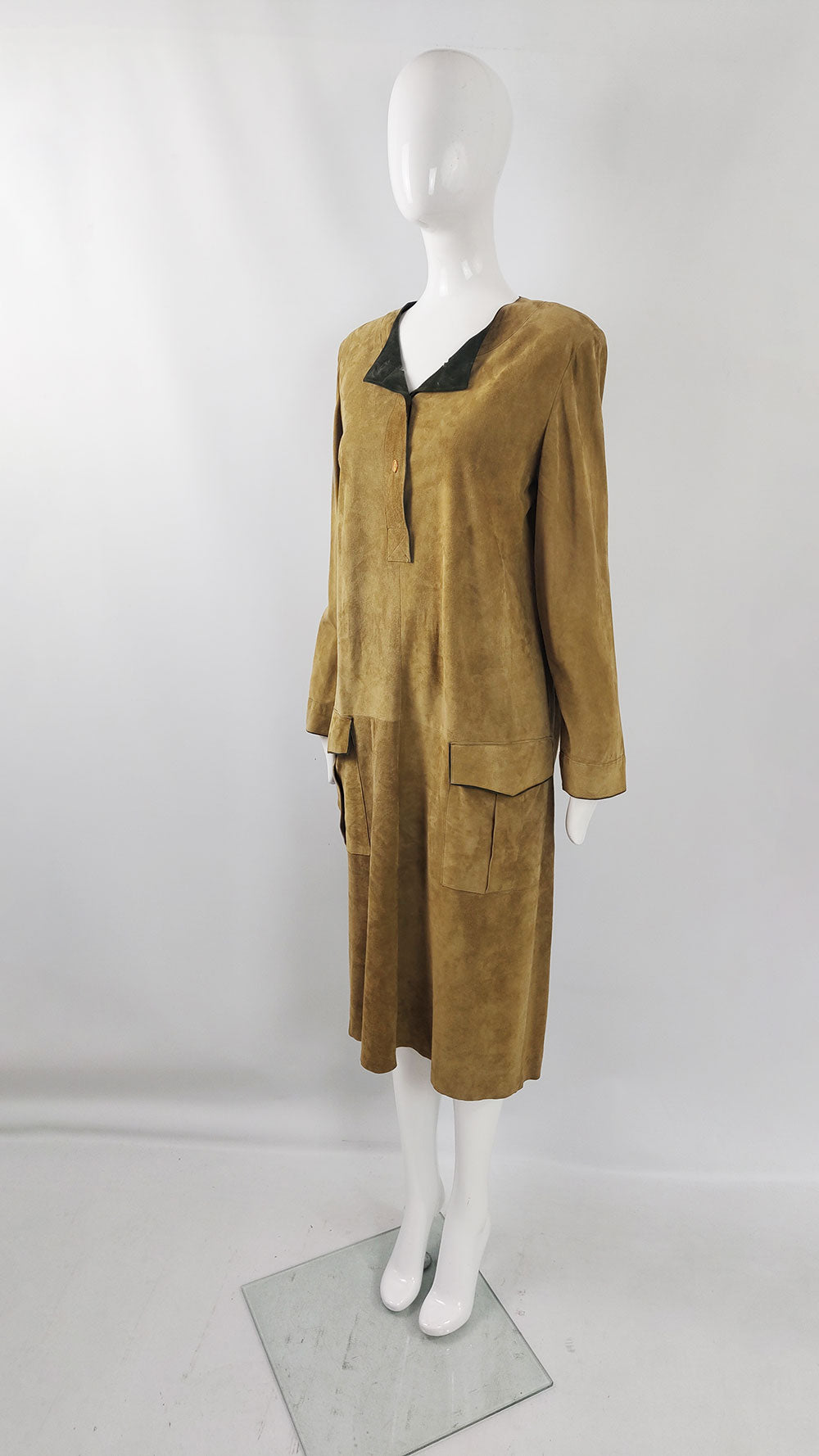 Mario Valentino Vintage Womens Suede Dress, 1980s