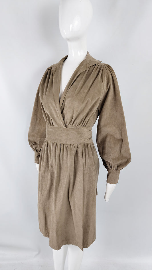 Adele Simpson Vintage Ultrasuede Wrap Dress, 1970s