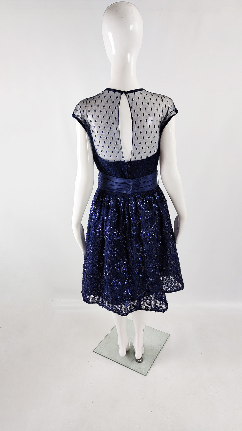 Morton Myles Vintage Blue Tulle Evening Dress, 1980s