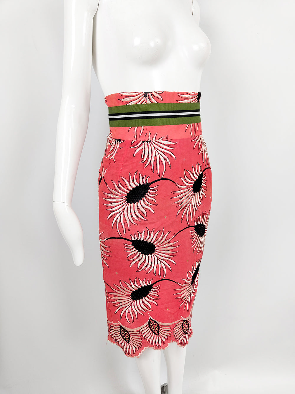 Stella Jean Preowned Embroidered Ultra High Waist Skirt