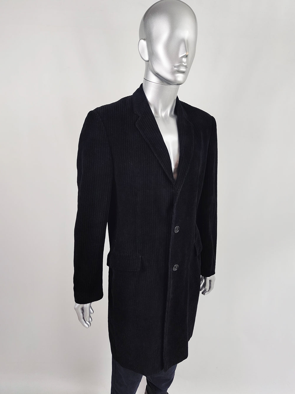 Joseph Vintage Men's Black Corduroy Coat, 1990s