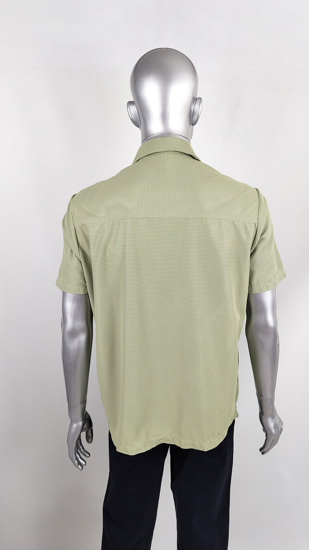 Vintage Mens Green Khaki Mesh Safari Shirt, 1960s