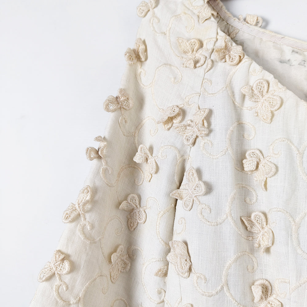 Monteverde Couture Vintage Women's 3D Butterfly Italian Linen Dress