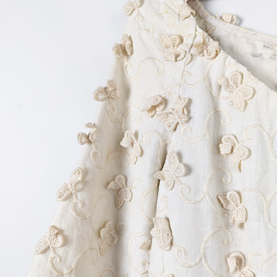 Monteverde Couture Vintage Women's 3D Butterfly Italian Linen Dress