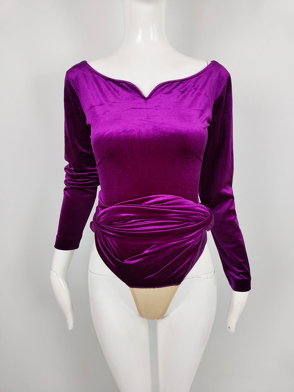 La Perla Bodycon Magenta Velour Party Dress
