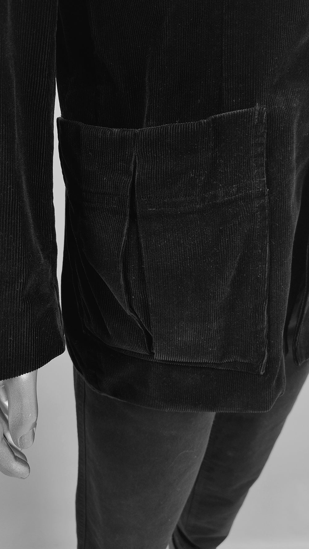 Joseph Vintage Mens Black Corduroy Nehru Collar Jacket