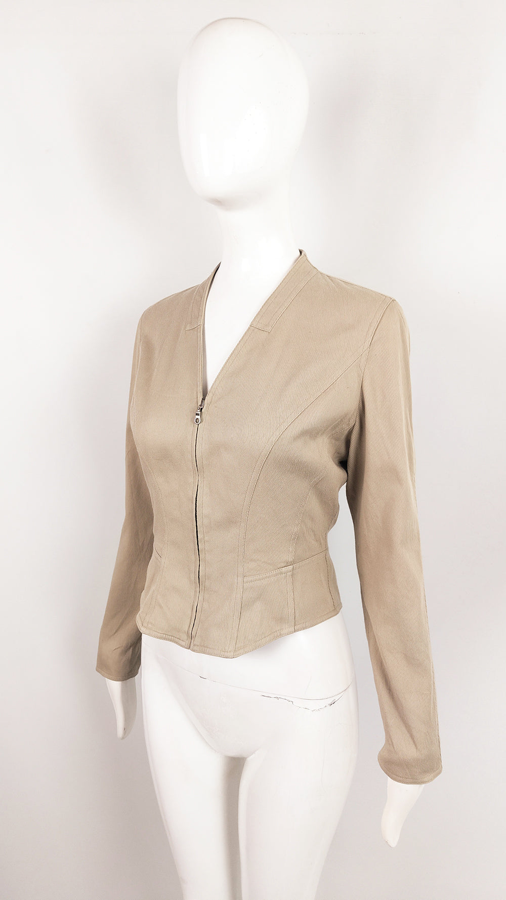 Thierry Mugler Vintage Womens Panelled Corset Back Hourglass Jacket, 1990s