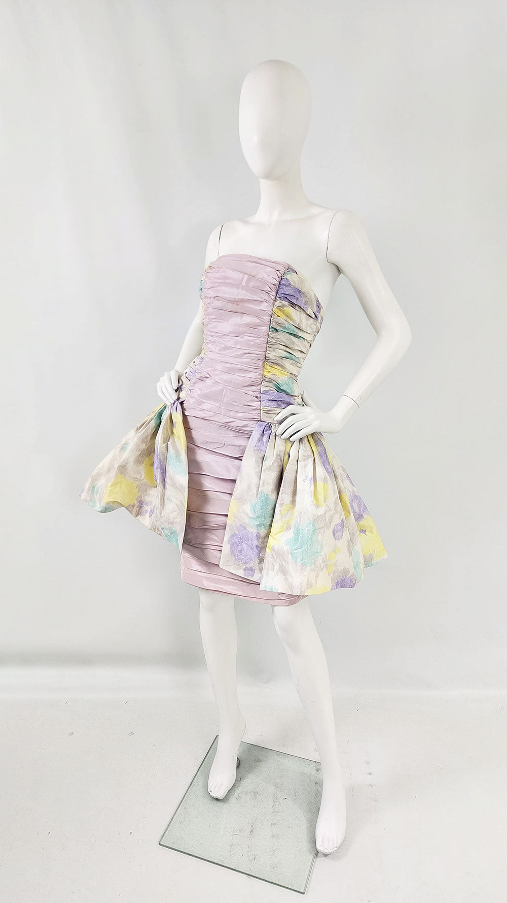 Jacques Azagury Vintage Pure Silk Pleated Evening Dress, 1980s
