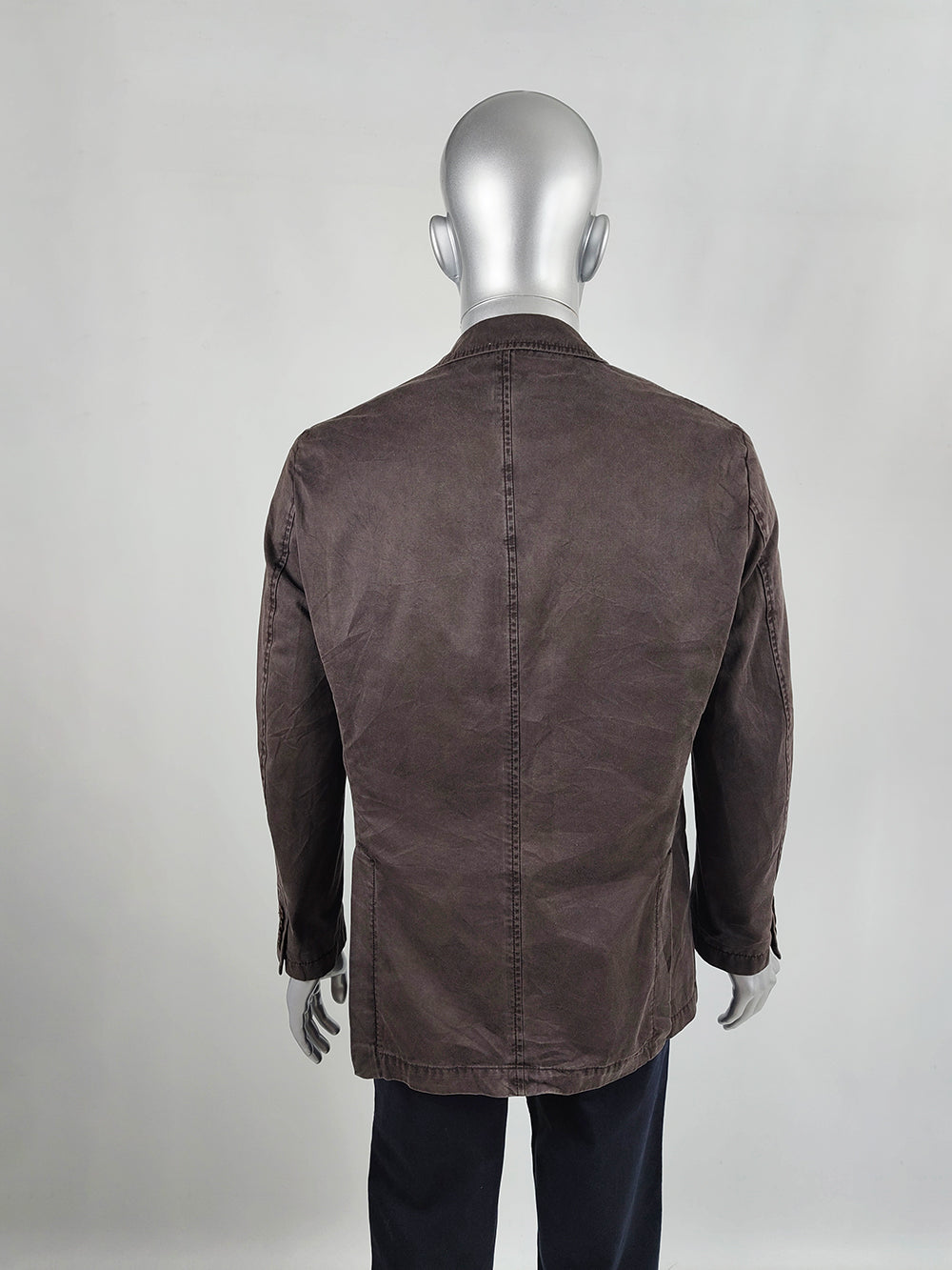 Fay Vintage Mens Brown Italian Cotton Tailored Blazer Jacket