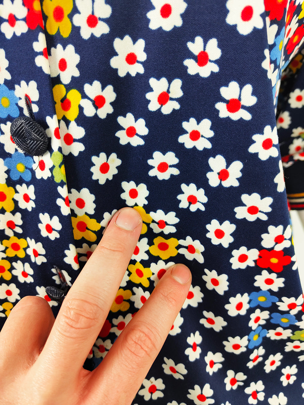 Liola Vintage Italian Women's Daisy Print Blouson Top, 1980s