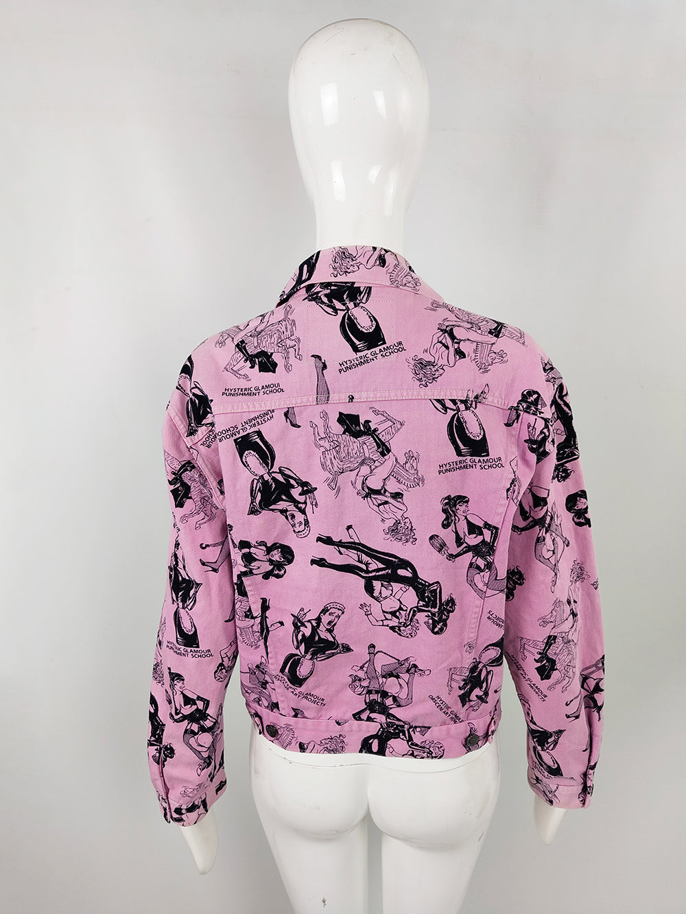 Hysteric Glamour Vintage Pink Denim Bondage Print Women's Denim Jacket