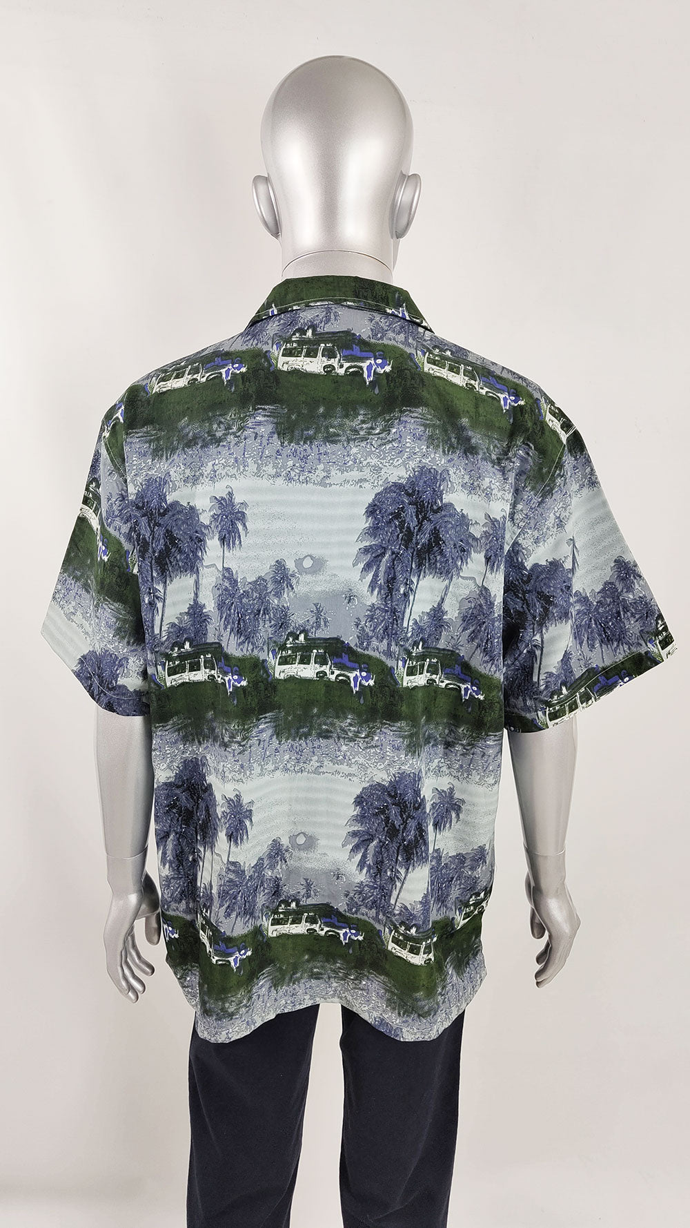 South Pole Vintage Mens Rave Hawaiian Shirt, 2000s