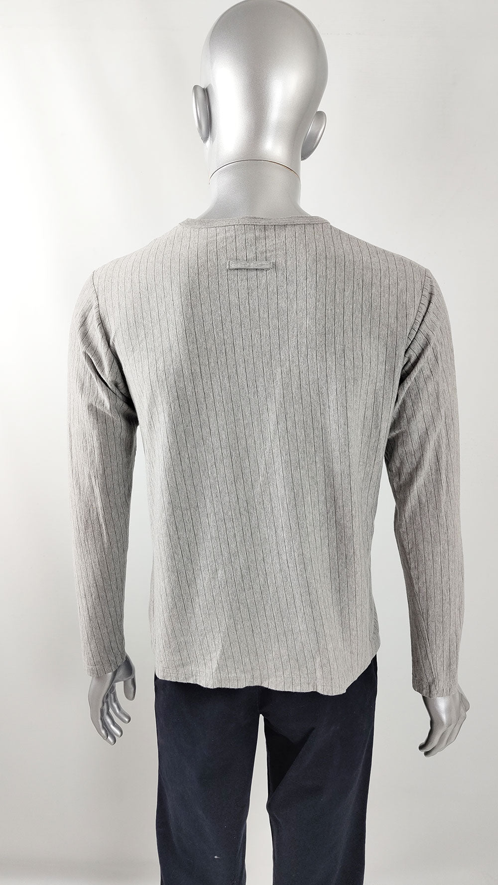 Jean Paul Gaultier Vintage Mens Grey Long Sleeve T Shirt, 1990s