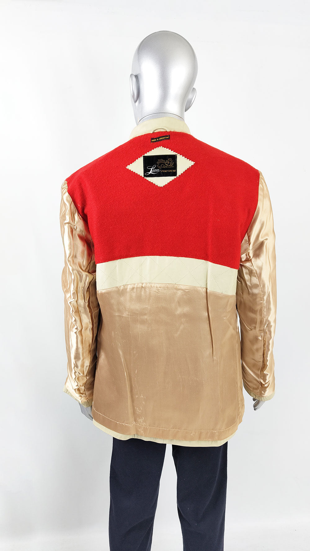 Vintage 60s 70s Mens Cream Real Leather Jacket