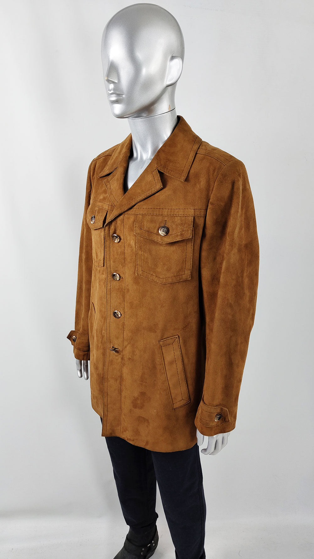 Vintage Mens Brown Suede Jacket, 1960s