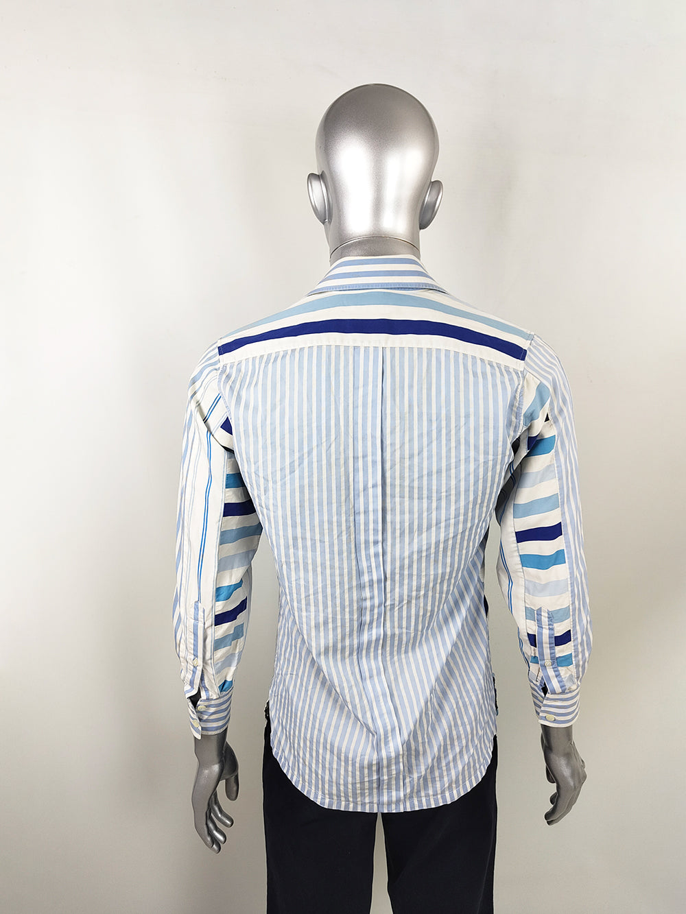Christian Lacroix Vintage Mens Striped Cotton Long Sleeve Shirt