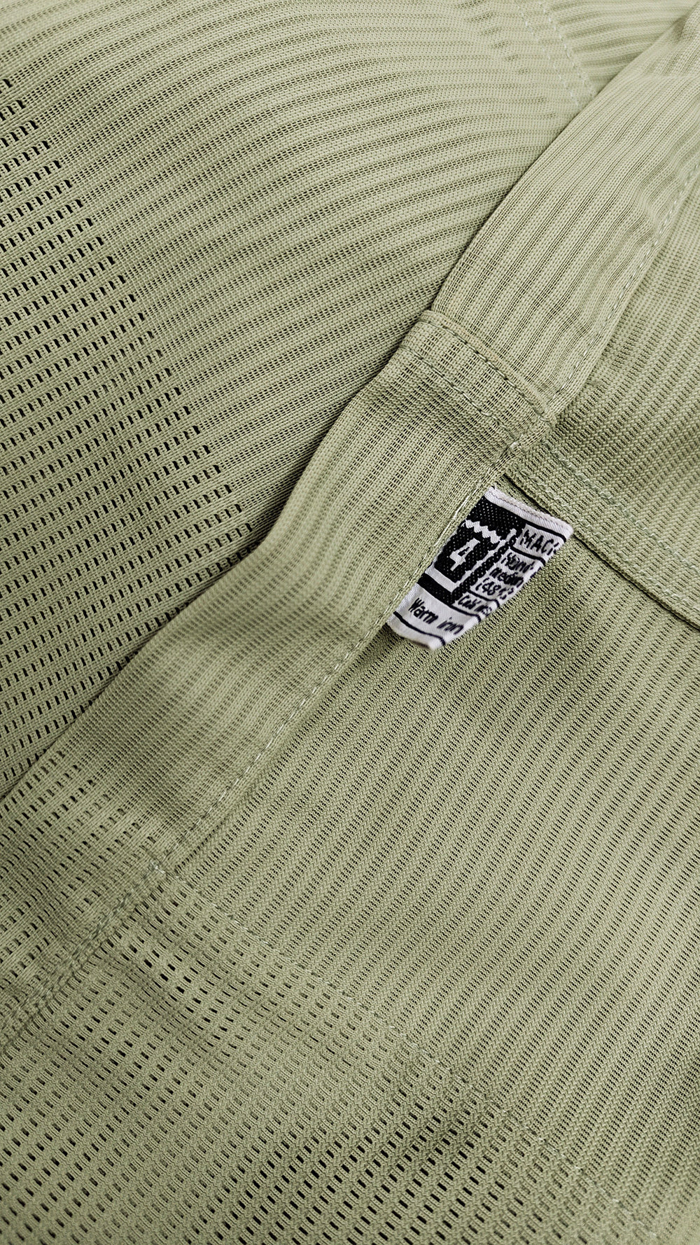 Vintage Mens Green Khaki Mesh Safari Shirt, 1960s