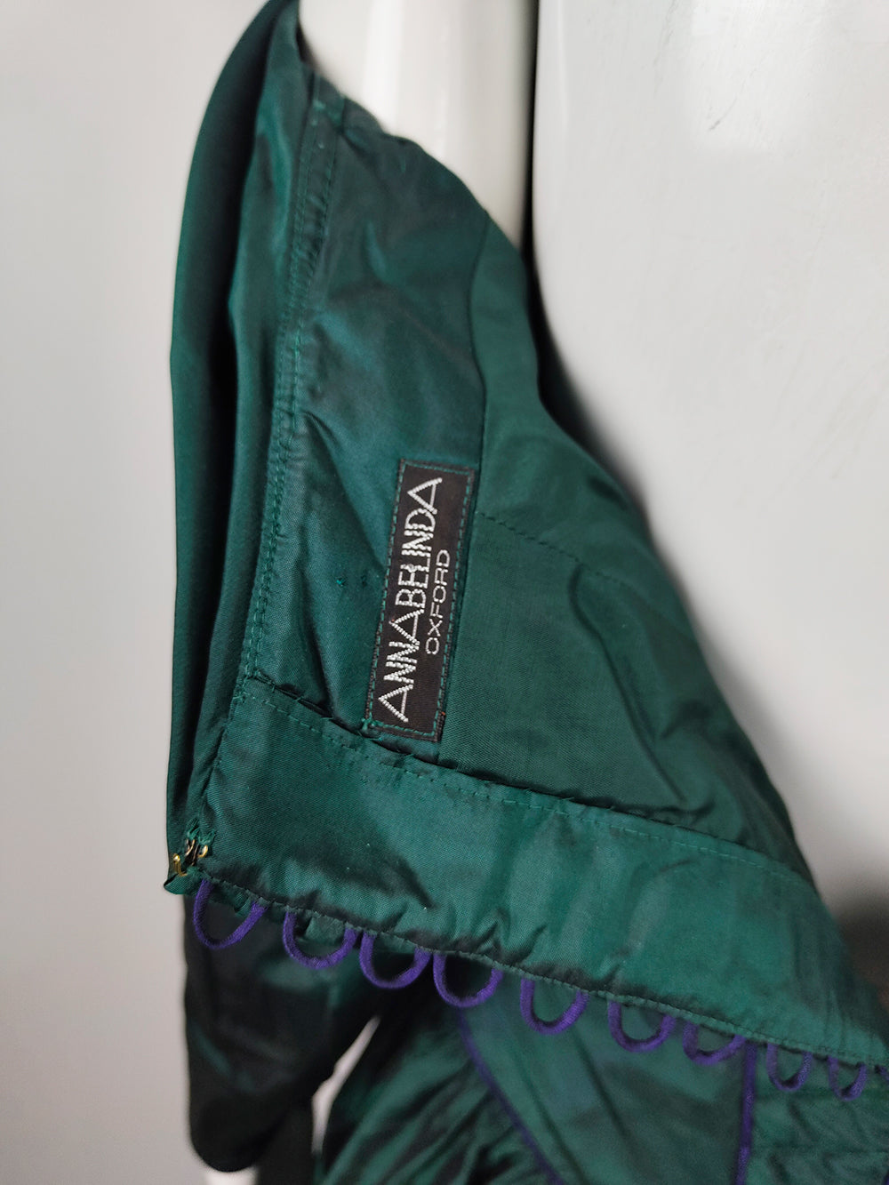 Annabelinda Vintage Green Taffeta Formal Ball Gown, 1990s
