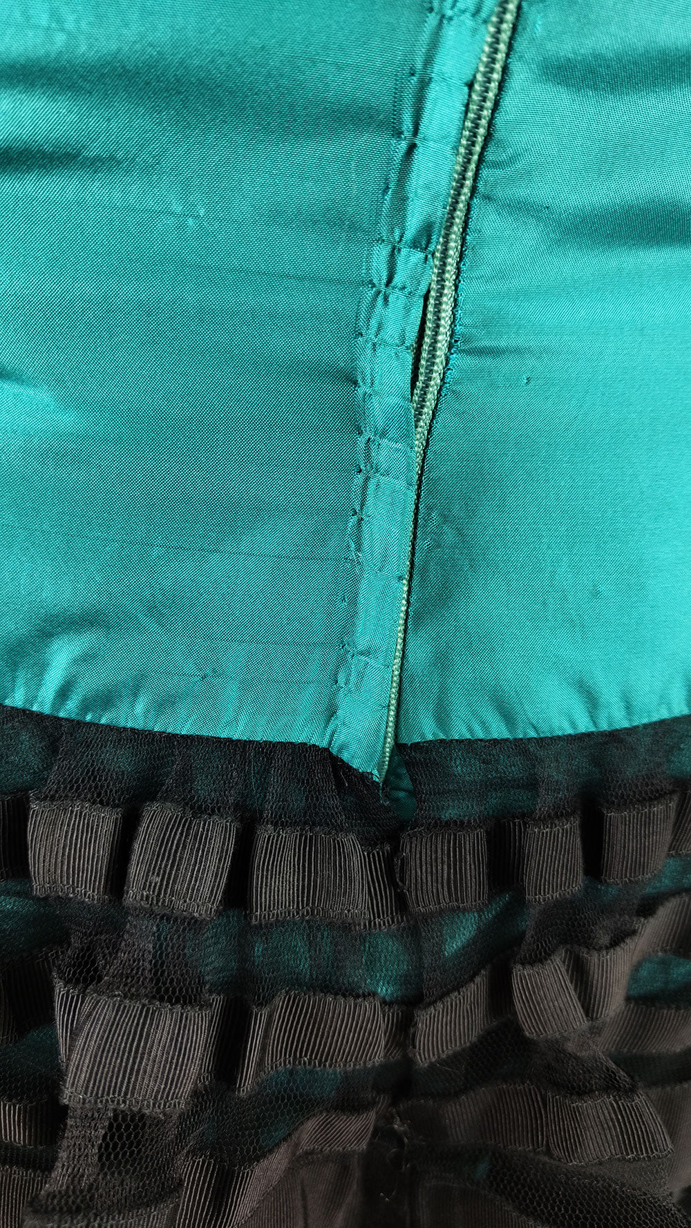 Pilar Rossi Vintage Womens Silk Teal Party Dress