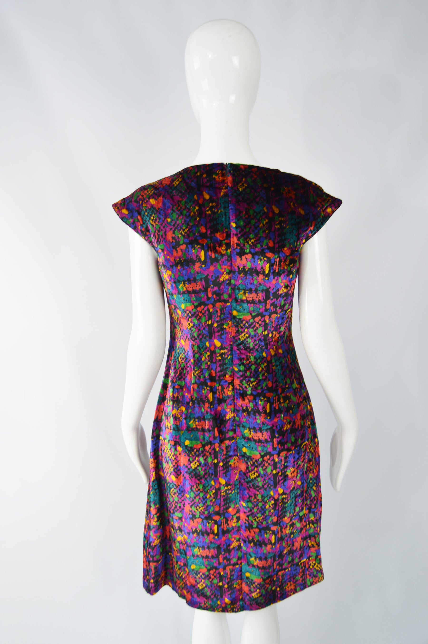 Versace Versus Vintage Abstract Kaleidoscopic Velvet Dress, 1990s