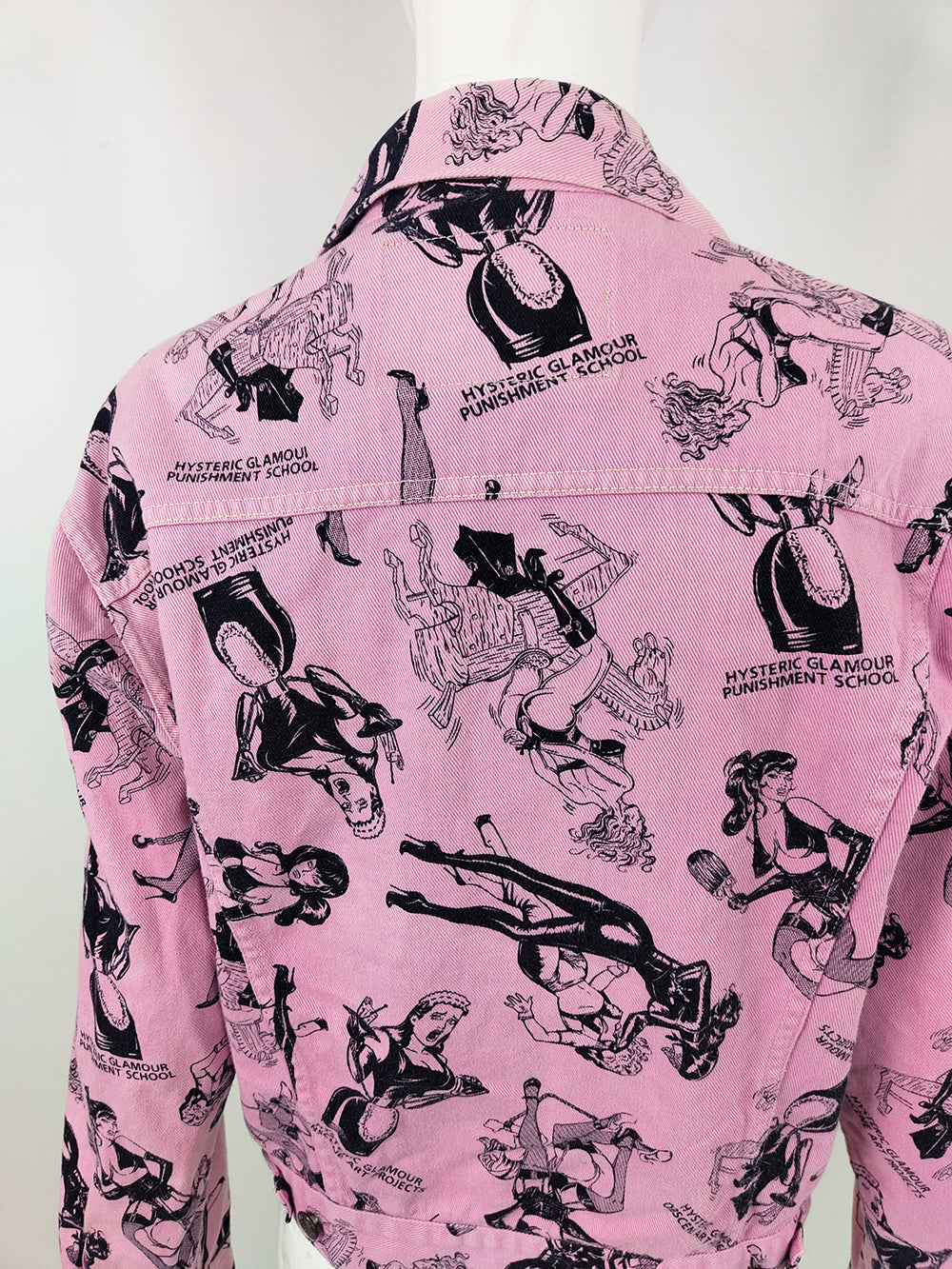 Hysteric Glamour Vintage Pink Denim Bondage Print Women's Denim Jacket