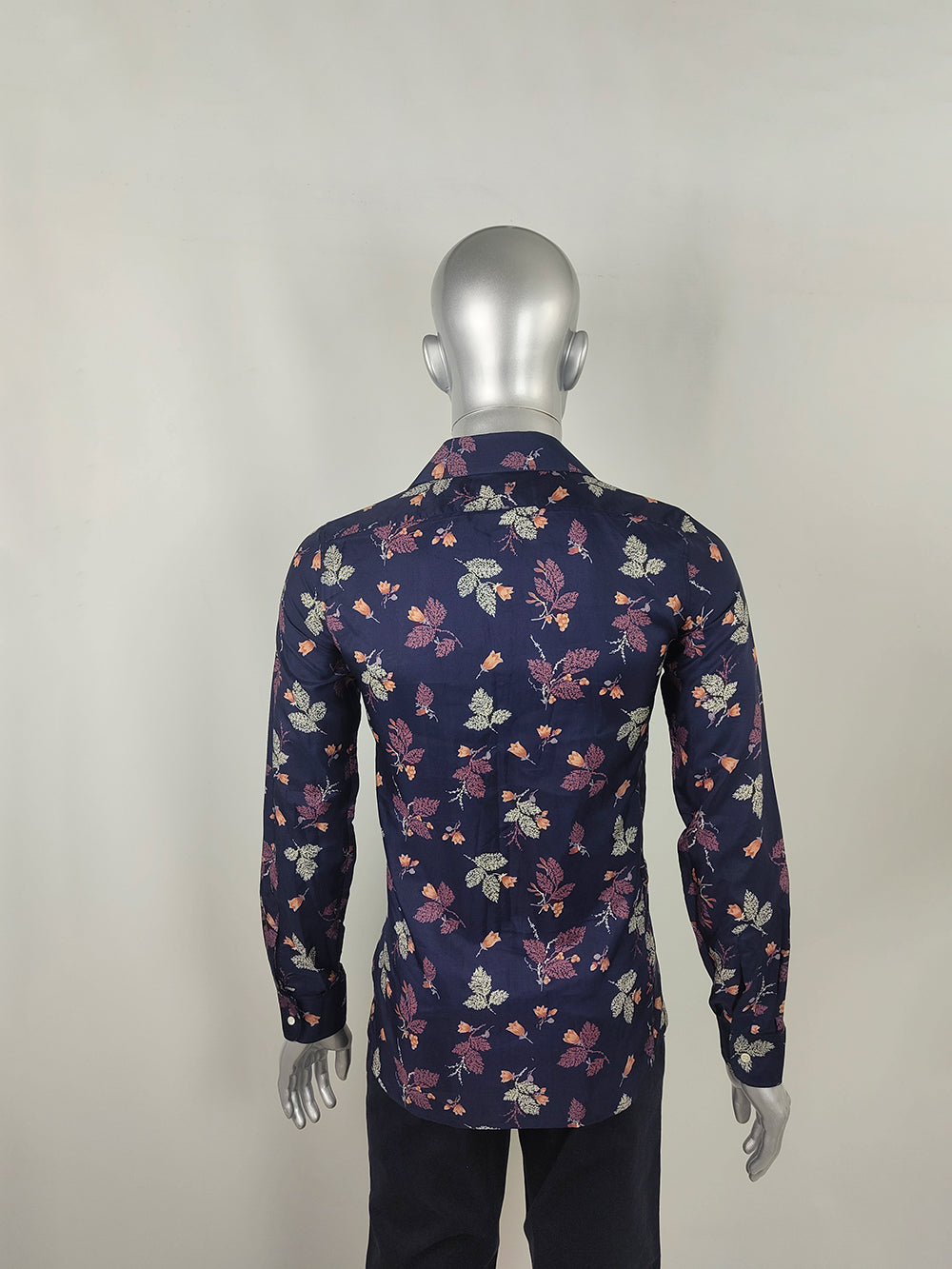 Paco Rabanne Vintage Mens Floral Long Sleeve Shirt, 1970s