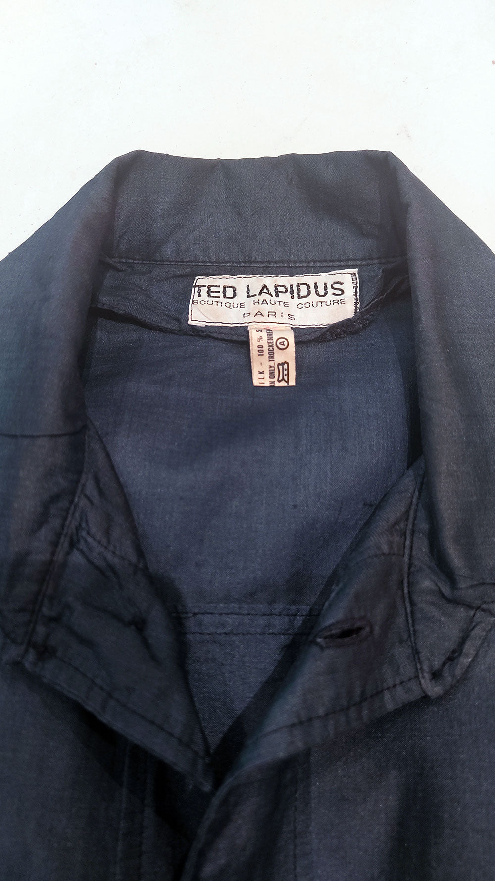 Ted Lapidus Vintage Mens Short Sleeve Pure Silk Shirt, 1960s