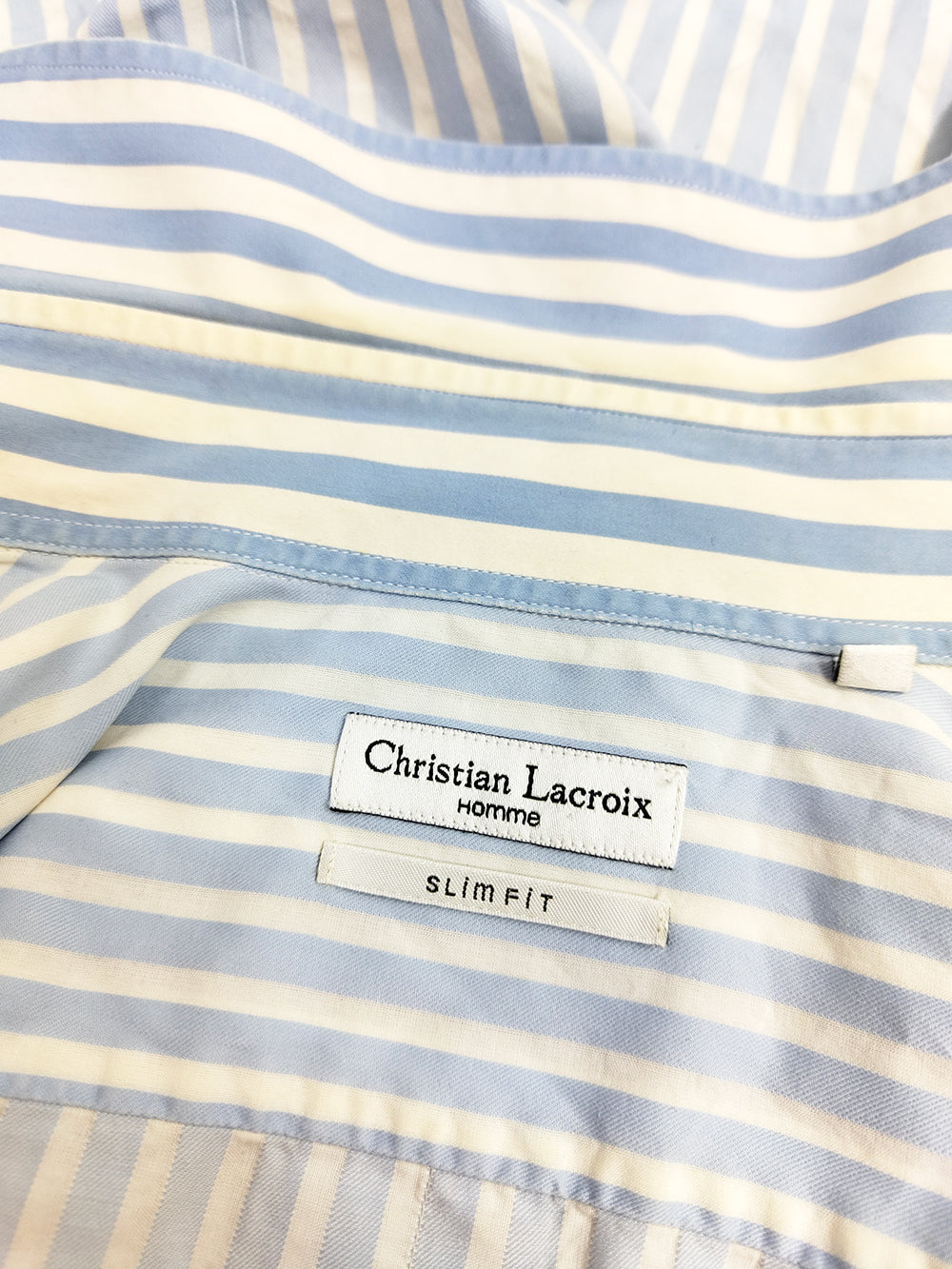 Christian Lacroix Vintage Mens Striped Cotton Long Sleeve Shirt