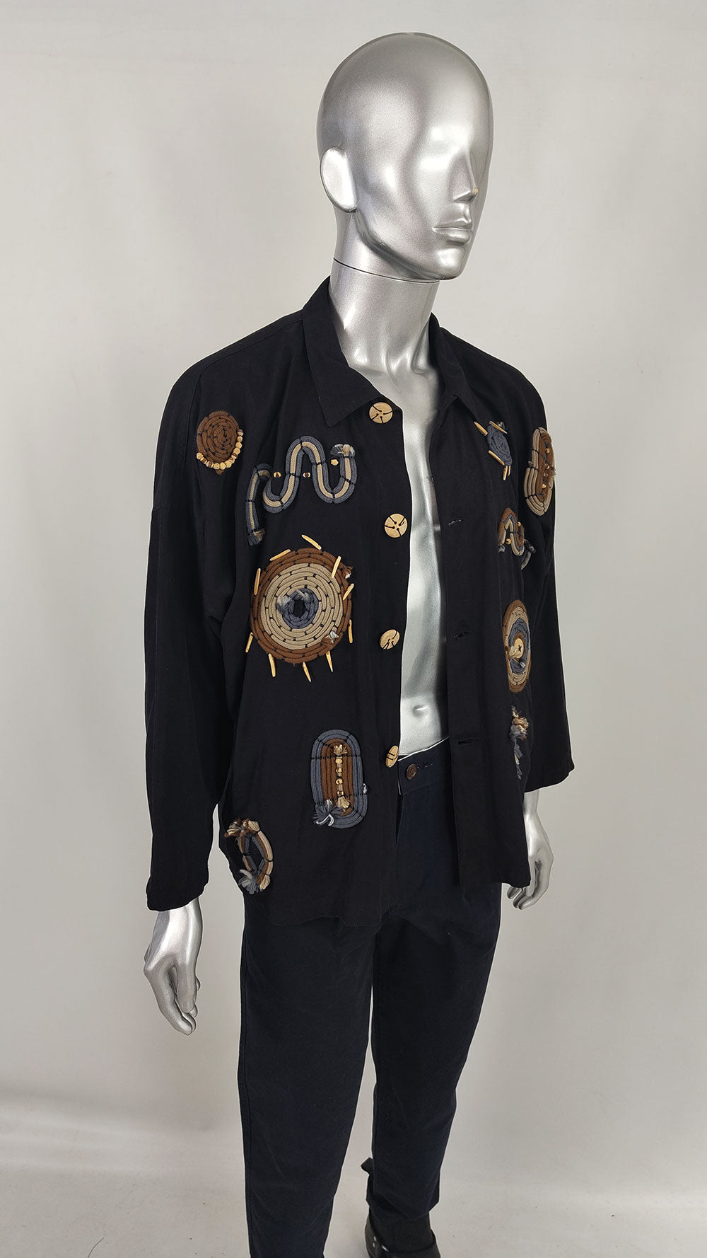 Calugi e Giannelli Vintage Mens Wooden Beaded Coat, 1980s